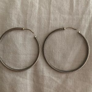 Authentic David Yurman silver hoops